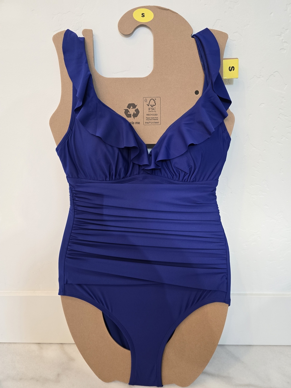 Dkny Classic Ruffle One-Piece Swimsuit in Royal Blue - Womens